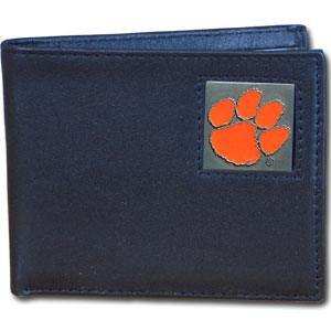 Clemson Tigers Leather Bi-fold Wallet - Siskiyou Buckle - Flyclothing LLC