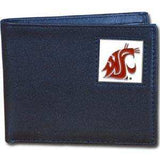 Washington St. Cougars Leather Bi-fold Wallet Packaged in Gift Box - Siskiyou Buckle - Flyclothing LLC