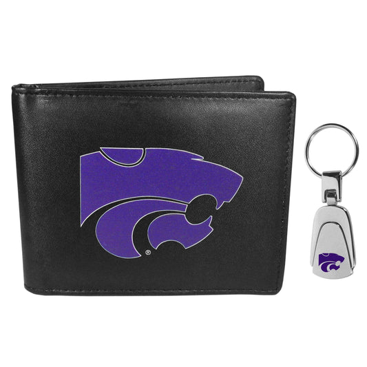 Kansas St. Wildcats Bi-fold Wallet & Steel Key Chain - Siskiyou Buckle - Flyclothing LLC
