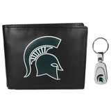 Michigan St. Spartans Bi-fold Wallet & Steel Key Chain - Siskiyou Buckle - Flyclothing LLC