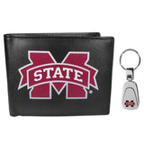 Mississippi St. Bulldogs Bi-fold Wallet & Steel Key Chain - Siskiyou Buckle - Flyclothing LLC