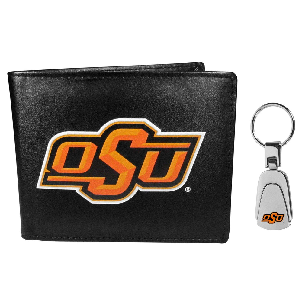 Oklahoma St. Cowboys Bi-fold Wallet & Steel Key Chain - Siskiyou Buckle - Flyclothing LLC