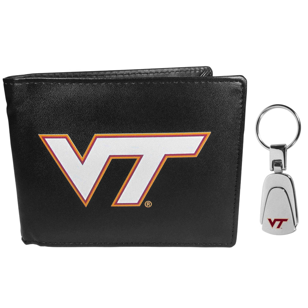 Virginia Tech Hokies Bi-fold Wallet & Steel Key Chain - Siskiyou Buckle - Flyclothing LLC