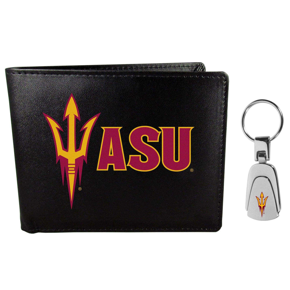 Arizona St. Sun Devils Bi-fold Wallet & Steel Key Chain - Siskiyou Buckle - Flyclothing LLC