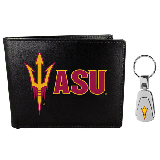 Arizona St. Sun Devils Bi-fold Wallet & Steel Key Chain - Flyclothing LLC