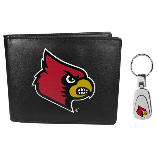 Louisville Cardinals Bi-fold Wallet & Steel Key Chain - Flyclothing LLC