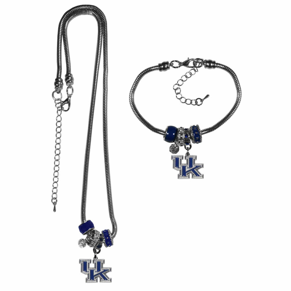 Kentucky Wildcats Euro Bead Necklace and Bracelet Set - Siskiyou Buckle - Flyclothing LLC