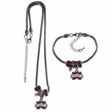 Mississippi St. Bulldogs Euro Bead Necklace and Bracelet Set - Siskiyou Buckle - Flyclothing LLC
