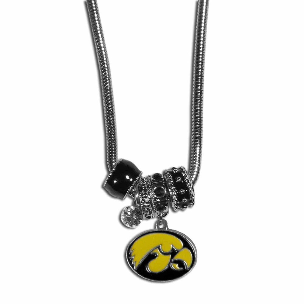 Iowa Hawkeyes Euro Bead Necklace - Siskiyou Buckle - Flyclothing LLC