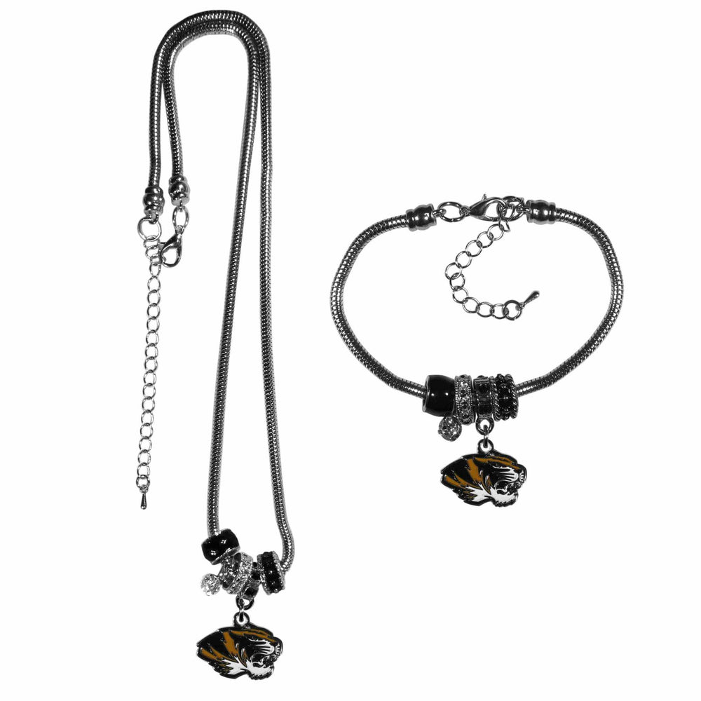 Missouri Tigers Euro Bead Necklace and Bracelet Set - Siskiyou Buckle - Flyclothing LLC