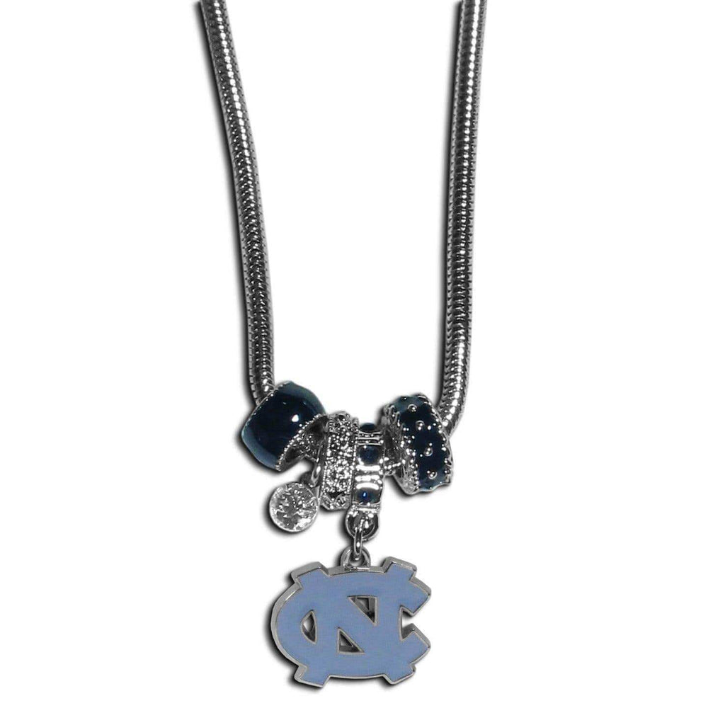 N. Carolina Tar Heels Euro Bead Necklace - Siskiyou Buckle - Flyclothing LLC