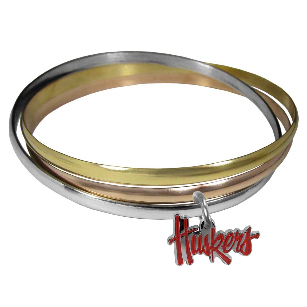 Nebraska Cornhuskers Tri-color Bangle Bracelet - Siskiyou Buckle - Flyclothing LLC