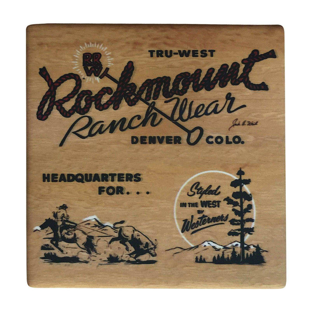 Cowboy Calf Roper Western Ceramic Coaster - Rockmount Clothing - Flyclothing LLC