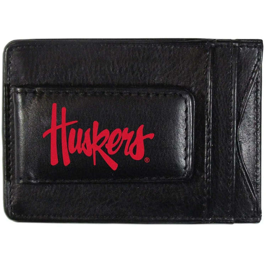 Nebraska Cornhuskers Logo Leather Cash and Cardholder - Siskiyou Buckle - Flyclothing LLC