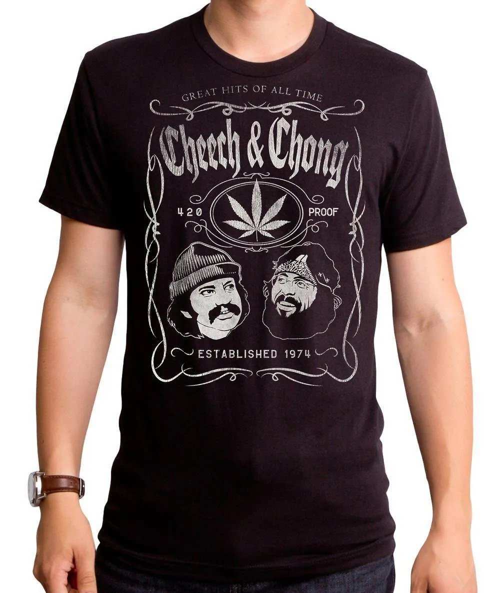 Cheech And Chong Label Short-Sleeve Men's Crew - Cheech & Chong - Flyclothing LLC