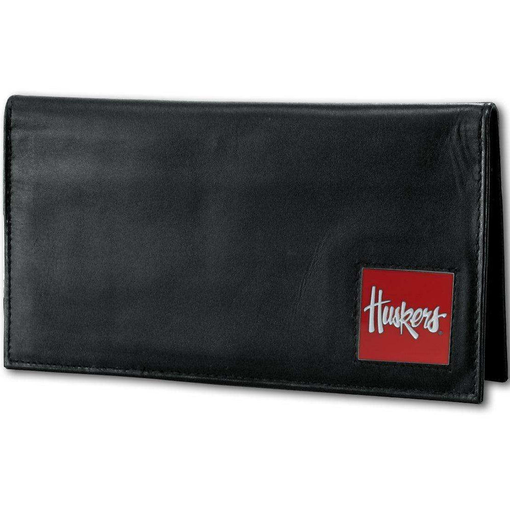 Nebraska Cornhuskers Deluxe Leather Checkbook Cover - Siskiyou Buckle - Flyclothing LLC