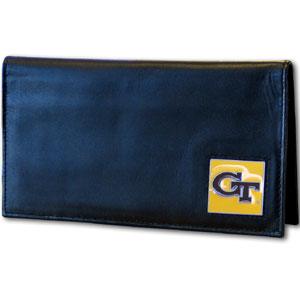 Georgia Tech Yellow Jackets Deluxe Leather Checkbook Cover - Flyclothing LLC