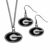 Georgia Bulldogs Dangle Earrings and Chain Necklace Set - Siskiyou Buckle - Flyclothing LLC