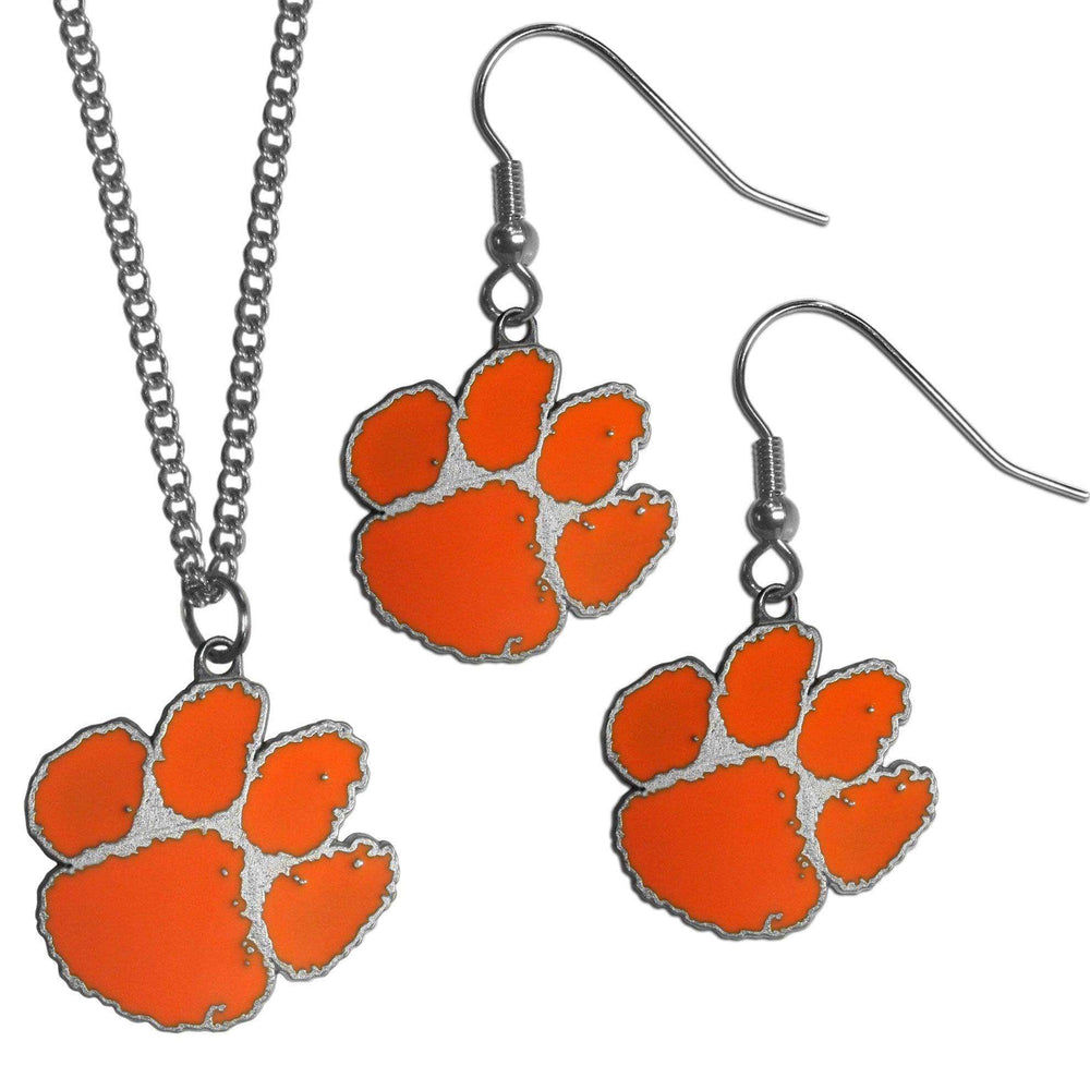 Clemson Tigers Dangle Earrings and Chain Necklace Set - Siskiyou Buckle - Flyclothing LLC