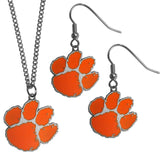 Clemson Tigers Dangle Earrings and Chain Necklace Set - Siskiyou Buckle - Flyclothing LLC