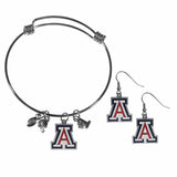 Arizona Wildcats Dangle Earrings and Charm Bangle Bracelet Set - Siskiyou Buckle - Flyclothing LLC