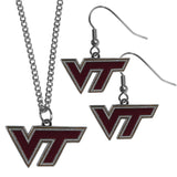 Virginia Tech Hokies Dangle Earrings and Chain Necklace Set - Siskiyou Buckle - Flyclothing LLC