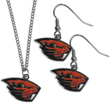 Oregon St. Beavers Dangle Earrings and Chain Necklace Set - Siskiyou Buckle - Flyclothing LLC