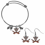 Virginia Cavaliers Dangle Earrings and Charm Bangle Bracelet Set - Siskiyou Buckle - Flyclothing LLC