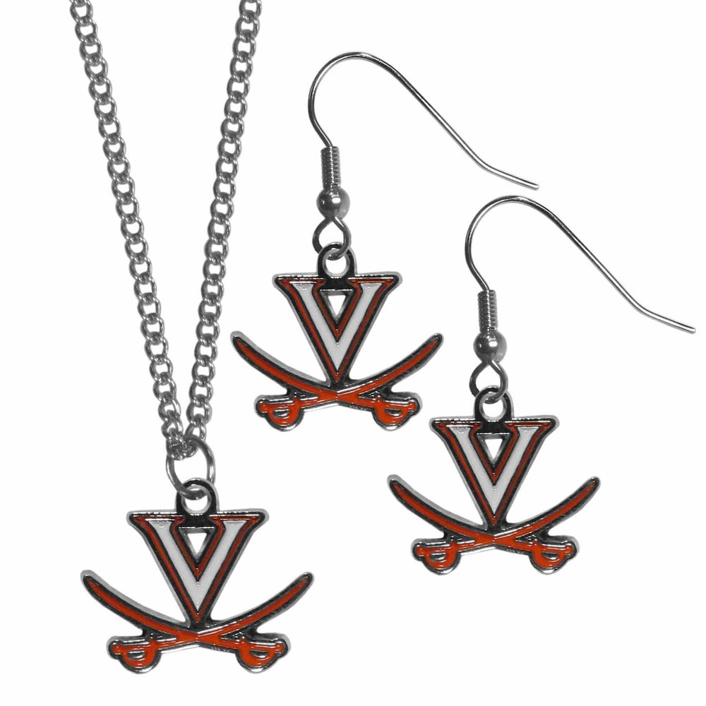 Virginia Cavaliers Dangle Earrings and Chain Necklace Set - Siskiyou Buckle - Flyclothing LLC