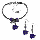 Kansas St. Wildcats Euro Bead Earrings and Bracelet Set - Siskiyou Buckle - Flyclothing LLC