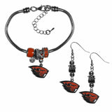 Oregon St. Beavers Euro Bead Earrings and Bracelet Set - Siskiyou Buckle - Flyclothing LLC