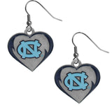 N. Carolina Tar Heels Heart Dangle Earrings - Siskiyou Buckle - Flyclothing LLC