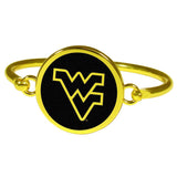 W. Virginia Mountaineers Gold Tone Bangle Bracelet - Siskiyou Buckle - Flyclothing LLC