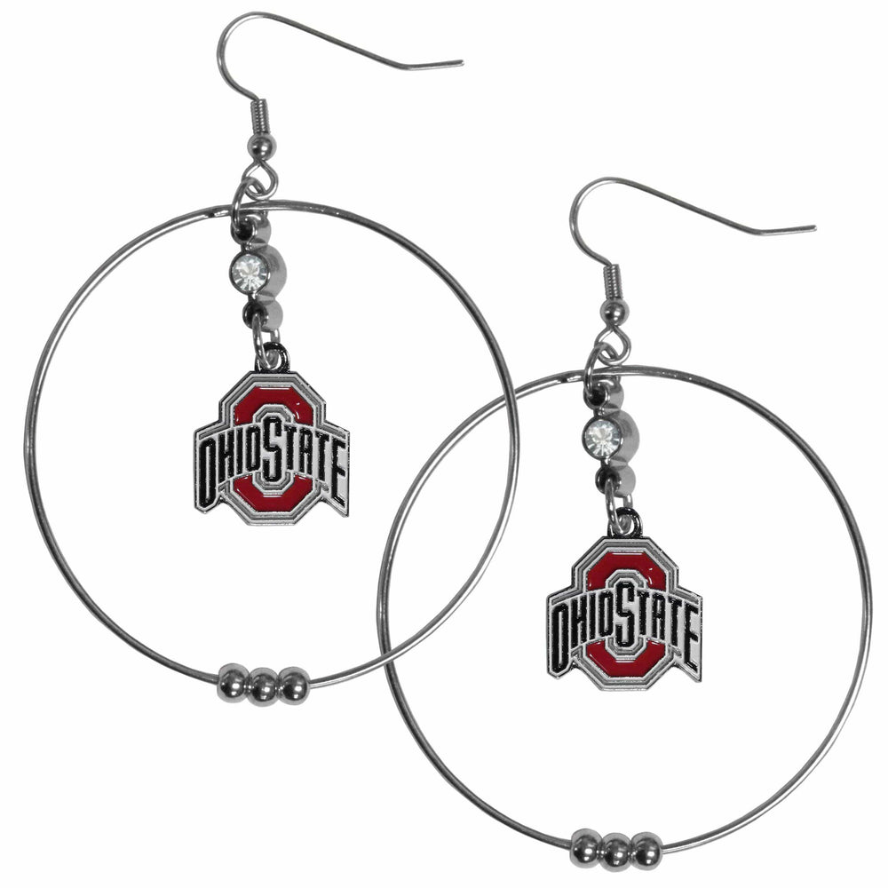 Ohio St. Buckeyes 2 Inch Hoop Earrings - Siskiyou Buckle - Flyclothing LLC