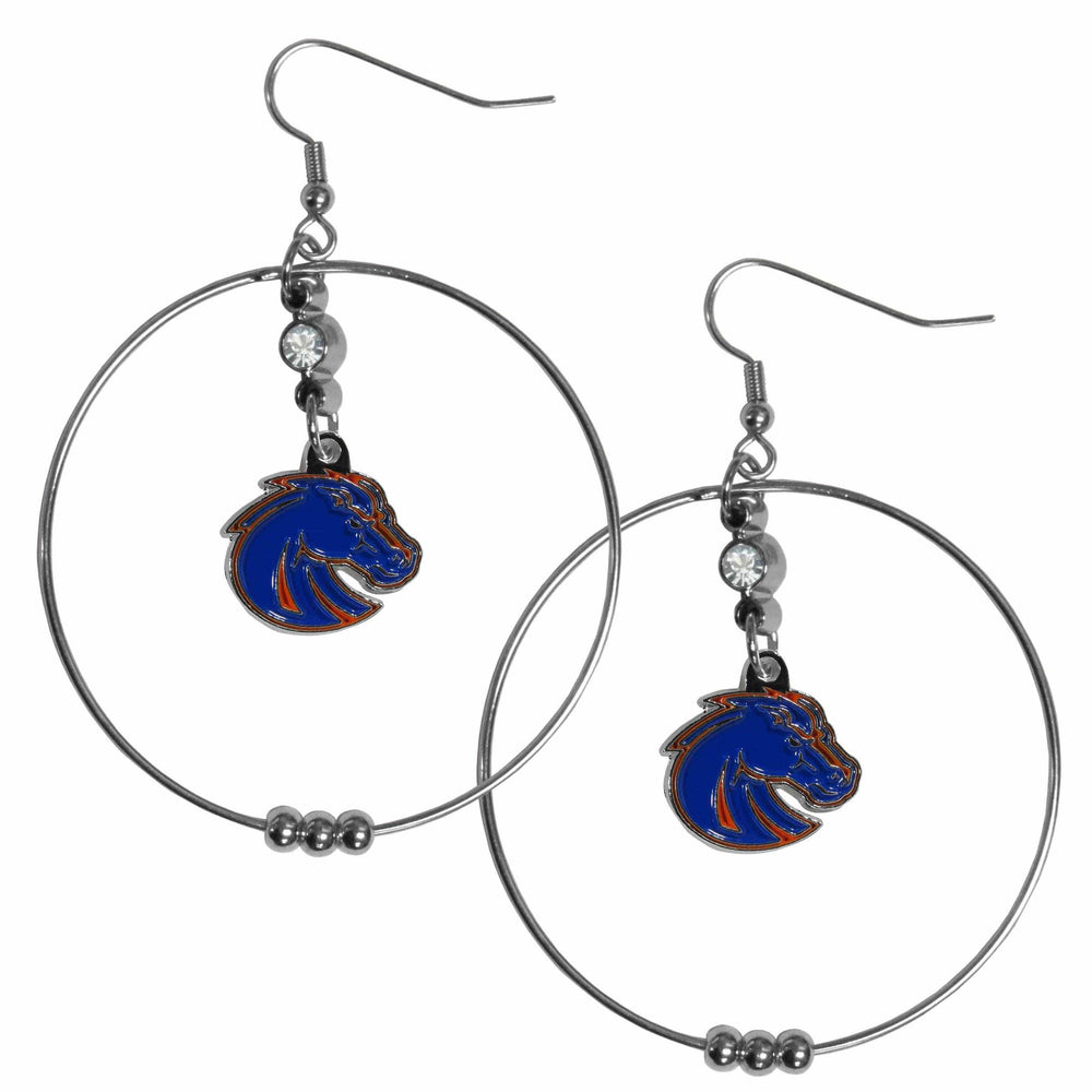 Boise St. Broncos 2 Inch Hoop Earrings - Siskiyou Buckle - Flyclothing LLC