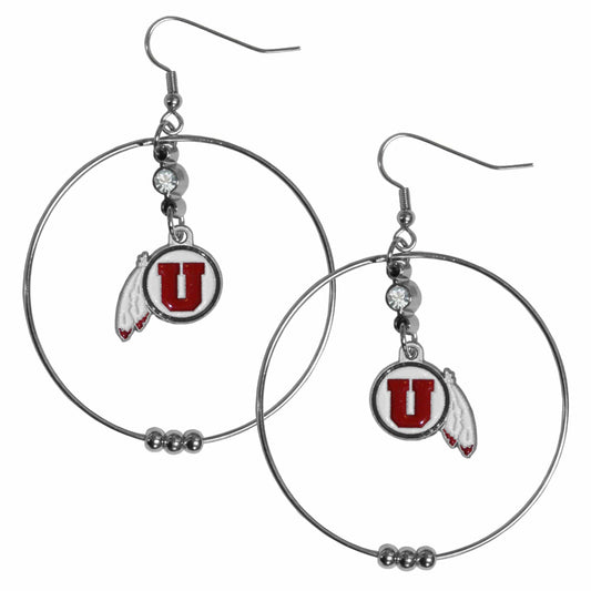 Utah Utes 2 Inch Hoop Earrings - Siskiyou Buckle - Flyclothing LLC