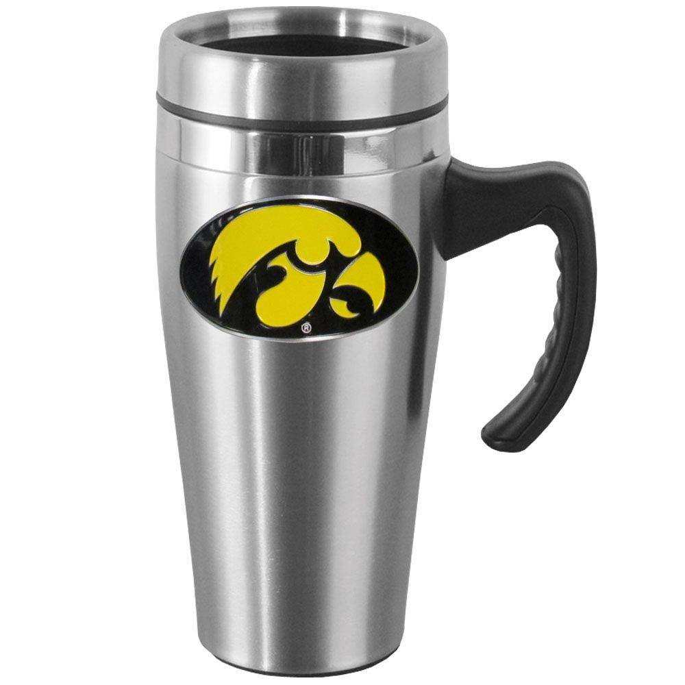 Iowa Hawkeyes Steel Travel Mug w/Handle - Siskiyou Buckle - Flyclothing LLC
