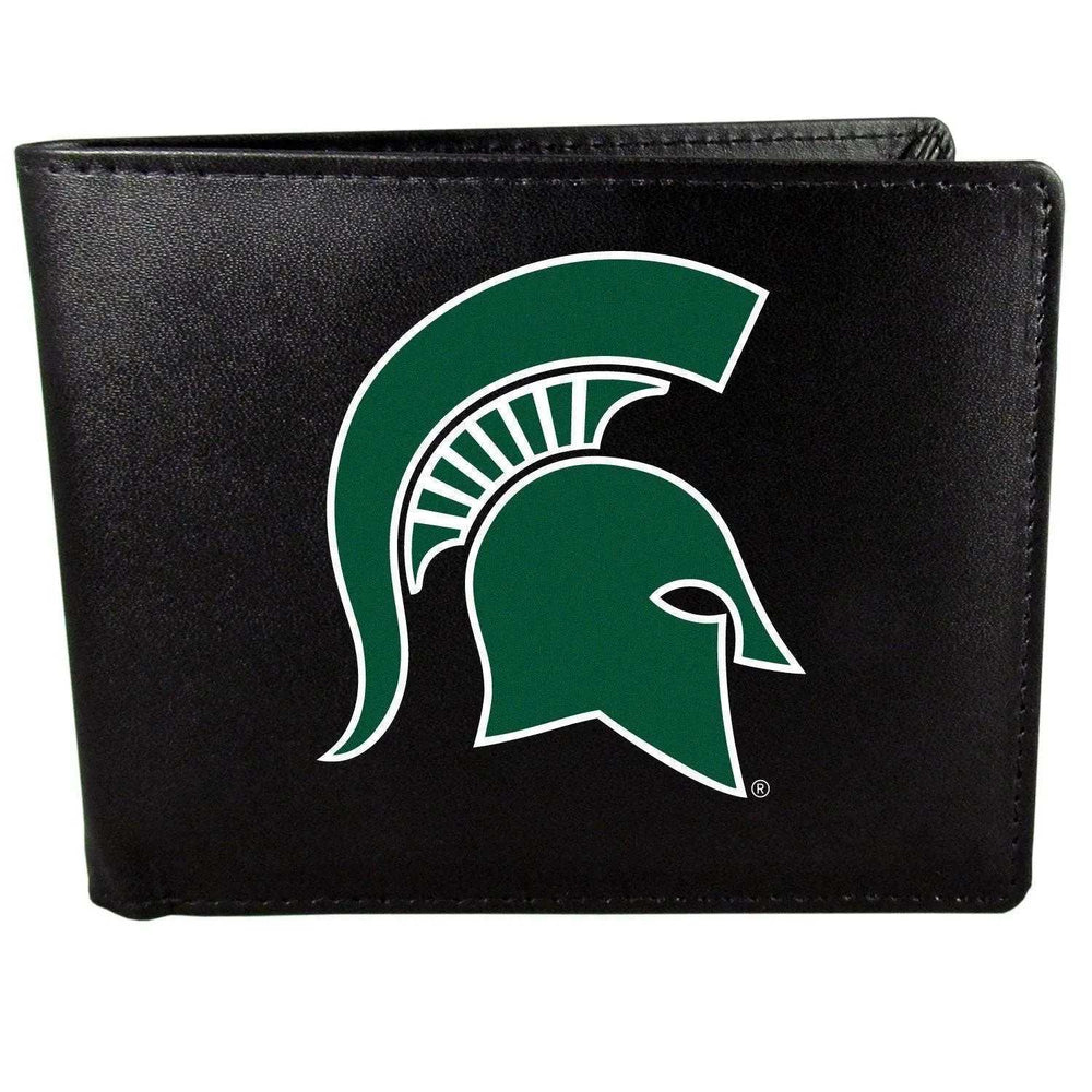 Michigan St. Spartans Leather Bi-fold Wallet, Large Logo - Siskiyou Buckle - Flyclothing LLC