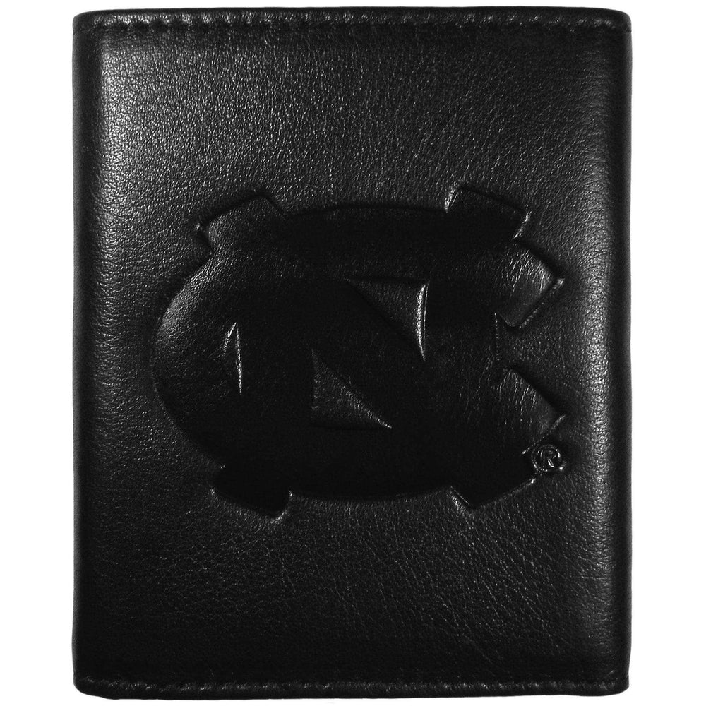 N. Carolina Tar Heels Embossed Leather Tri-fold Wallet - Siskiyou Buckle - Flyclothing LLC