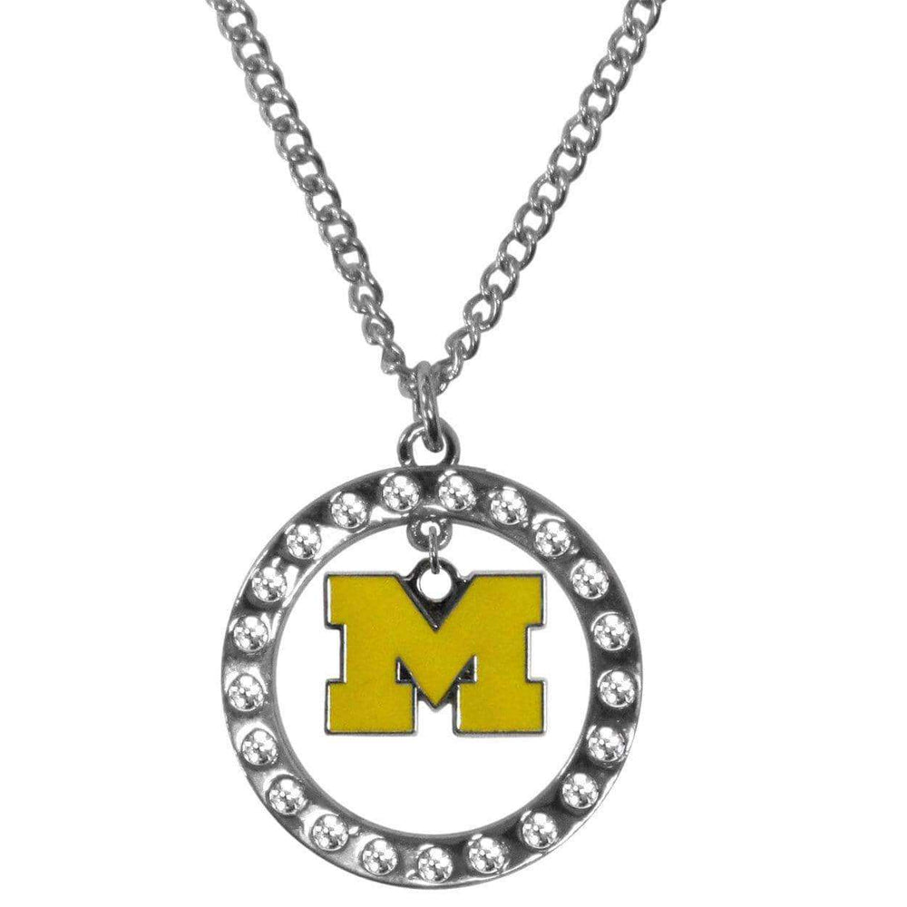 Michigan Wolverines Rhinestone Hoop Necklaces - Siskiyou Buckle - Flyclothing LLC