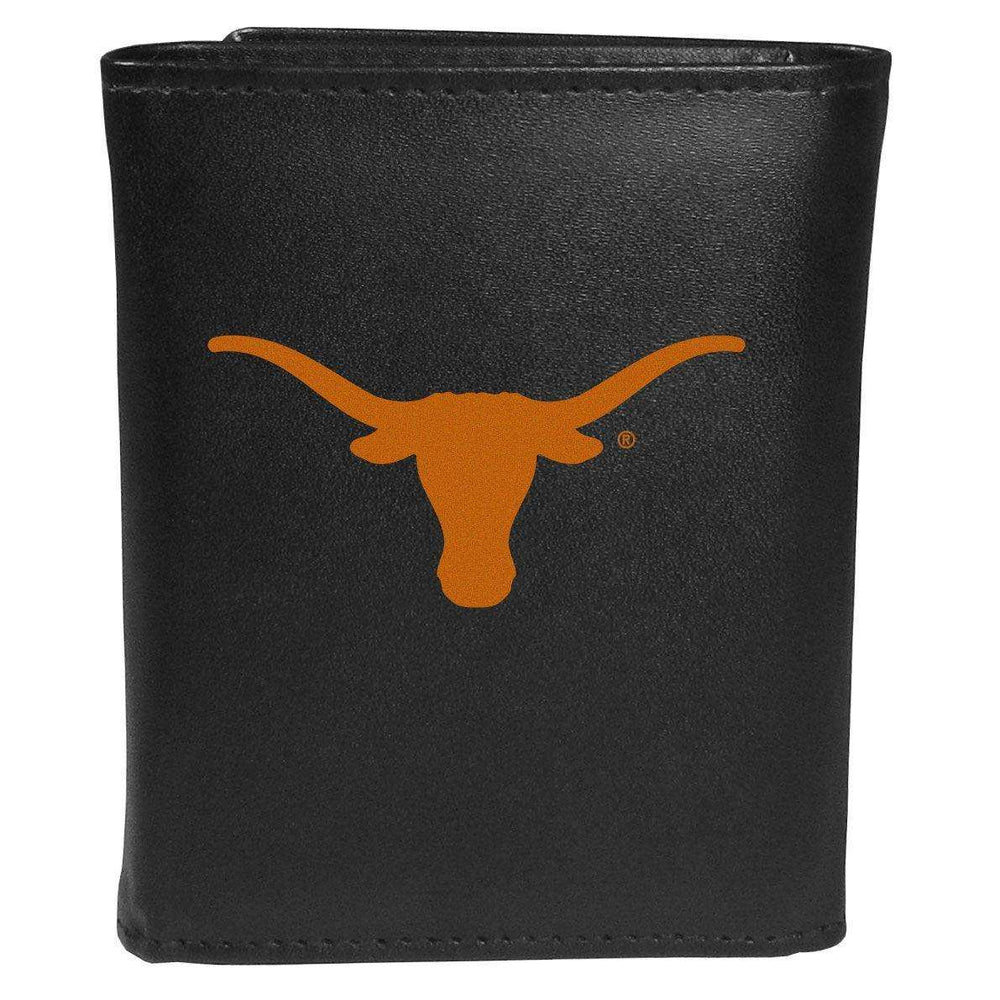 Texas Longhorns Leather Tri-fold Wallet, Large Logo - Siskiyou Buckle - Flyclothing LLC