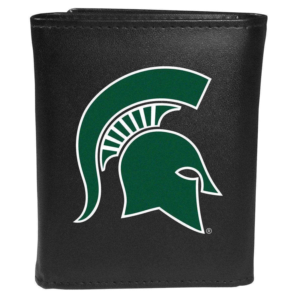 Michigan St. Spartans Leather Tri-fold Wallet, Large Logo - Siskiyou Buckle - Flyclothing LLC