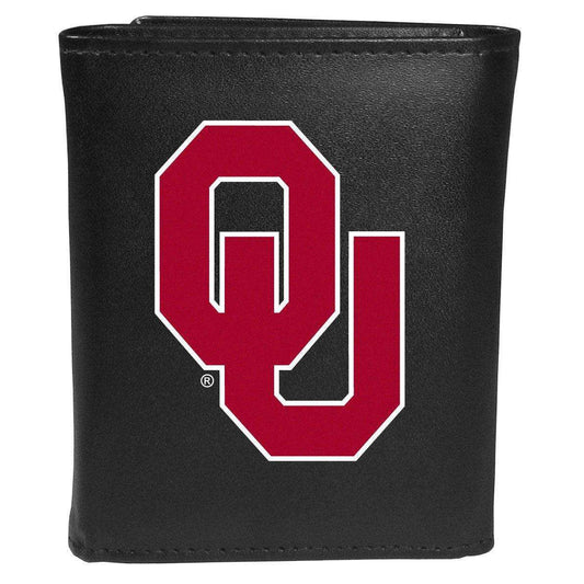 Oklahoma Sooners Leather Tri-fold Wallet, Large Logo - Siskiyou Buckle - Flyclothing LLC