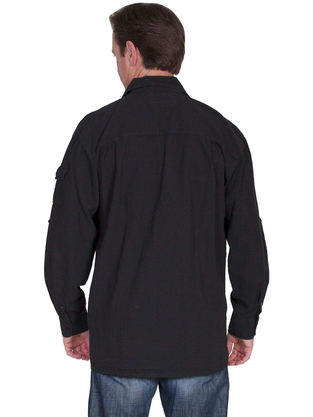 Scully BLACK MEN'S GUSSET POCKET SHIRT - Scully Leather - Flyclothing LLC