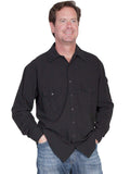 Scully BLACK MEN'S GUSSET POCKET SHIRT - Scully Leather - Flyclothing LLC