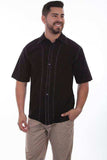 Scully BLACK S/S MEN'S CONTRAST STITCH SHIRT - Scully Leather - Flyclothing LLC