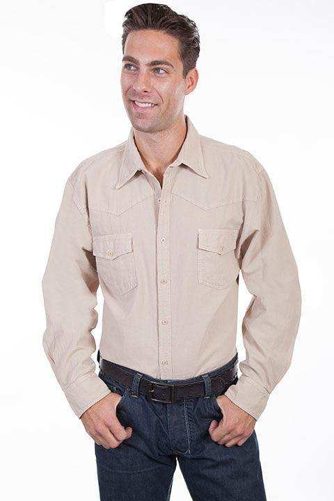 Scully SAND MEN'S WESTERN YOKE/2 POCKET SHIRT - Scully Leather - Flyclothing LLC