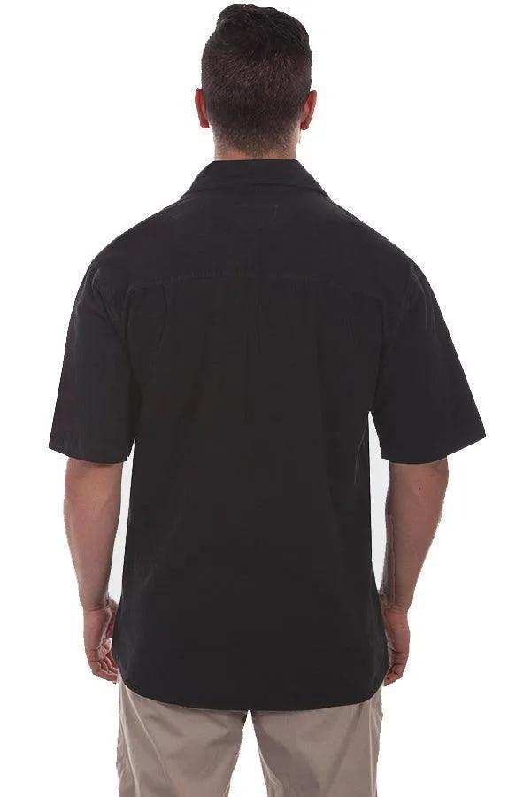 Scully BLACK S/S MEN'S LACE UP FRONT SHIRT - Scully Leather - Flyclothing LLC