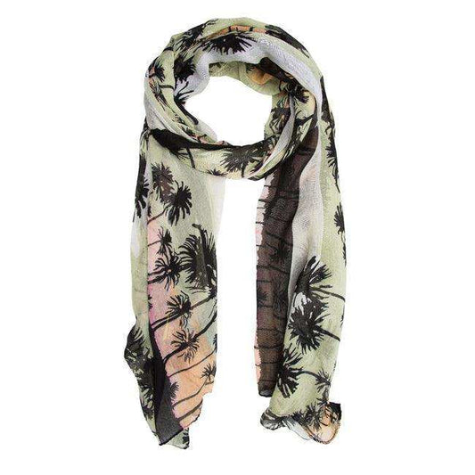 Green Bonnie Tropical Scarf - JGI - Flyclothing LLC