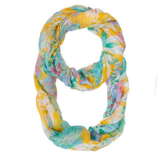 Wanda Multicolor Floral Print Infinity Scarf - JGI - Flyclothing LLC